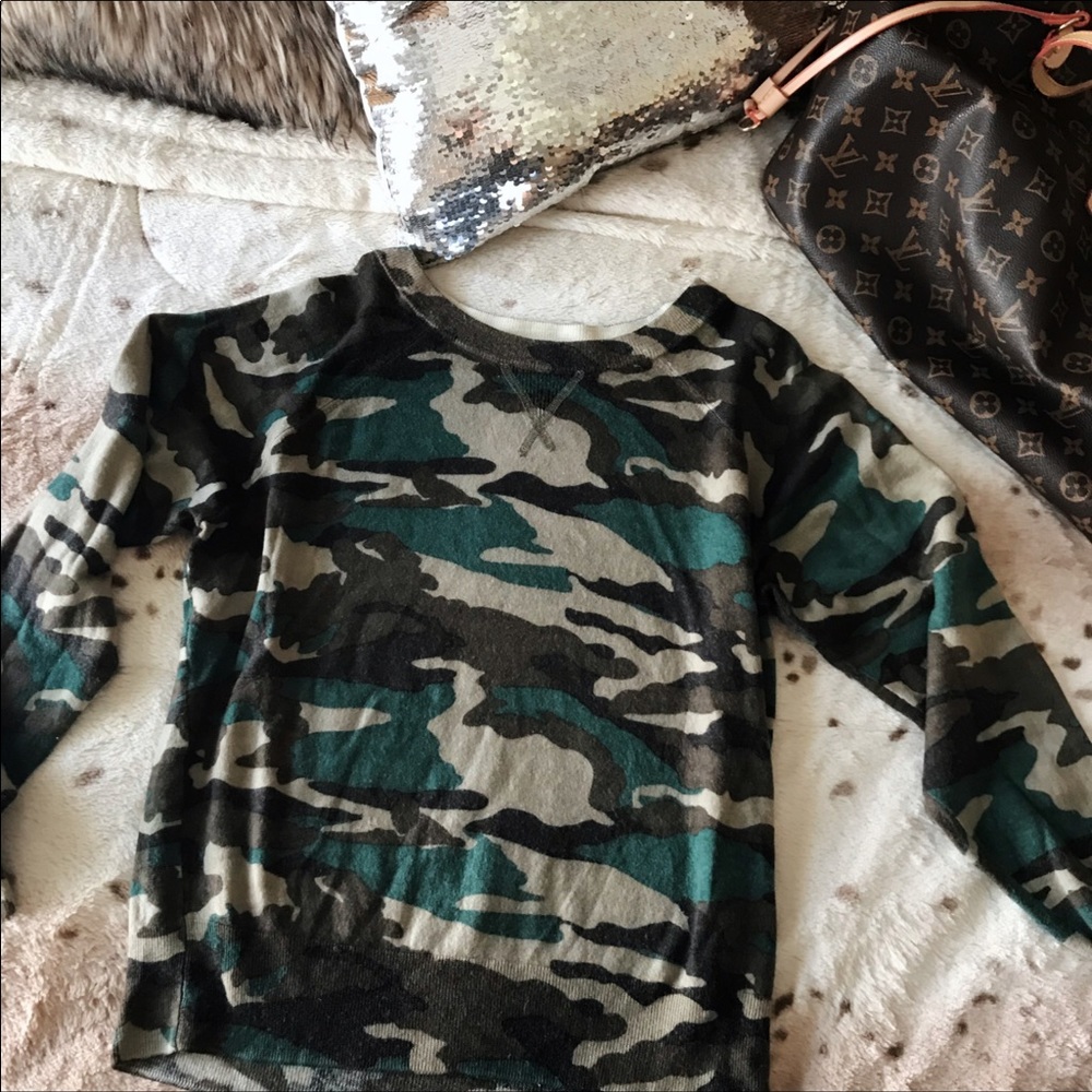 Camo J.Crew wool sweater M